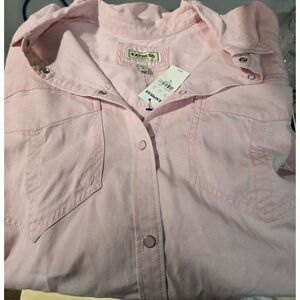 Express Boyfriend Pink Snap-Button Shirt XL nwt